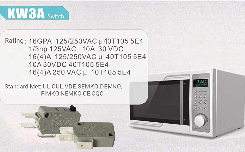 Amazon.com: LONYE KW3A-16Z0-A200-76 Microwave Oven Door Switch 16A 125 ...
