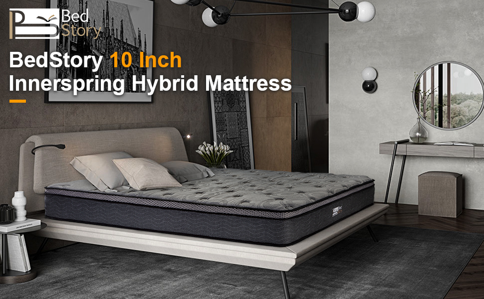 BedStory Single Mattress, 10 Inch Hybrid Mattress Twin Size, Pocket
