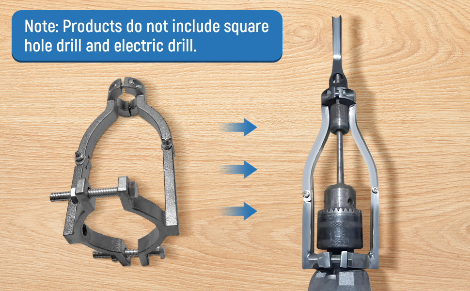 AMLESO Square Hole Drill Bit Adapter for Bench Drill or Hand Drill