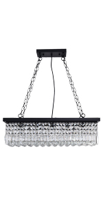 SEFINN FOUR Modern K9 Crystal Chandelier Pendant Light Fixture Hight Adjustable, Rectangle Chandelier for Dining Room… Spiral Shape Crystal Chandelier