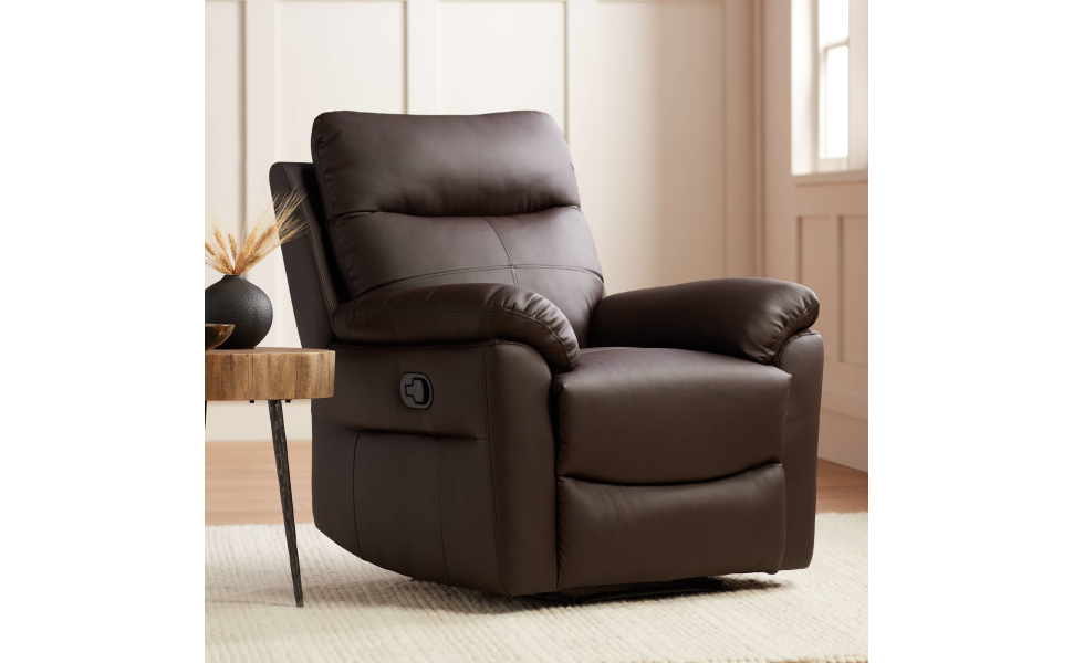 Newport Dark Brown Faux Leather Recliner Chair Modern