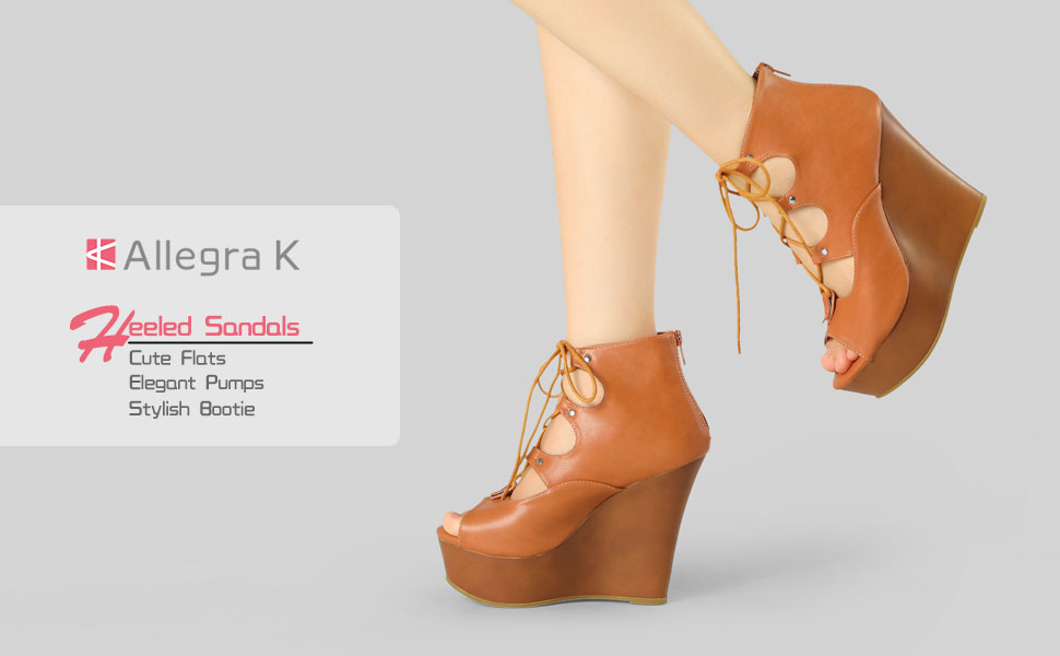 lace up cut out wedges