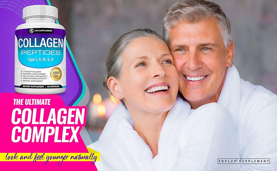 Collagen complex peptides toplux supplement multi 5 types