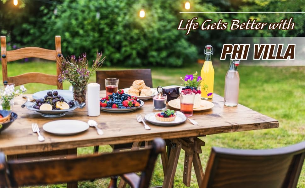 PHI VILLA Indoor Outdoor Small Metal Square Side/End Table, Patio