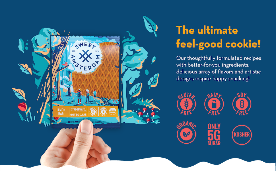 Sweet Amsterdam Stroopwafel Cookies Gluten Free, Dairy