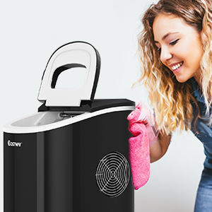 COSTWAY Machine à Glaçons Machine Pour Glace Réservoir 2,2L,12kg/24H 9 Glaçons Par 6-13Min, Pour Maison,Bureau,Café Noir 14 Facile à nettoyer