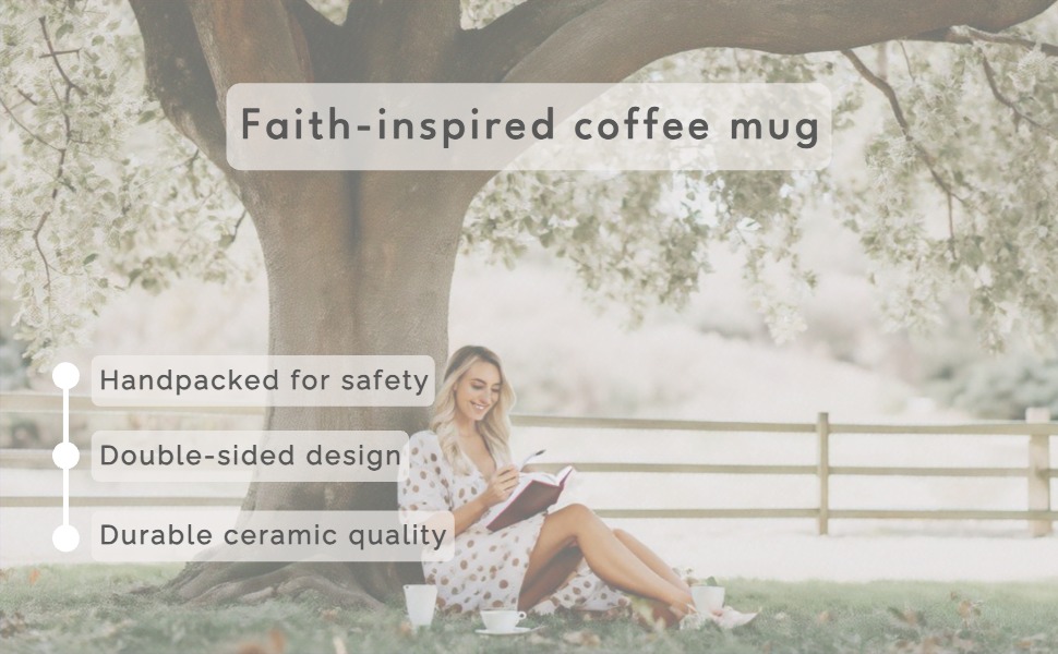 Happiness is a Cup of Coffee & My Bible Mug - Ceramic Christian Gift for Women - Image 3