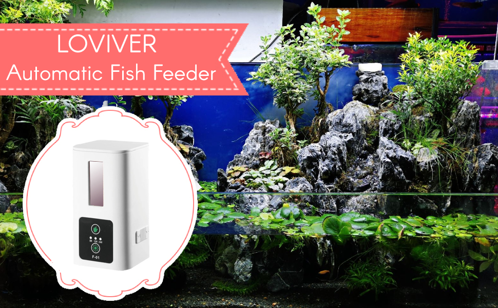 LOVIVER Automatic Fish Feeder Pond Tank Feeder Display, Controller