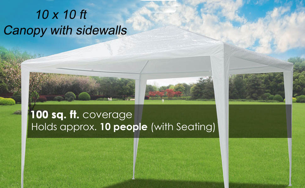 10x10' White Outdoor Wedding Party Patio Enclosed