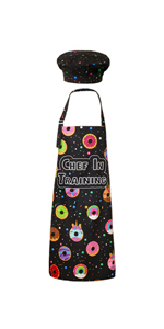 kids cook apron baking apron painting apron with hat set for girls
