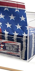 Marketing Holders 5”W Storage Box with 2 Attached Business Card Holders Slat Wall