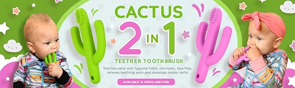 cactus teether toothbrush