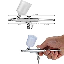 プラモデル用ハンドピースセット販売 Amazon | 【3種塗料カップ】エアブラシ 0.5mm大口径 ダブル