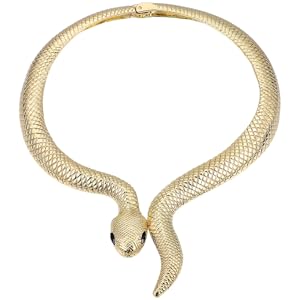 Amazon.com: Vaguelly Retro Exaggerated Necklace Gold Snake