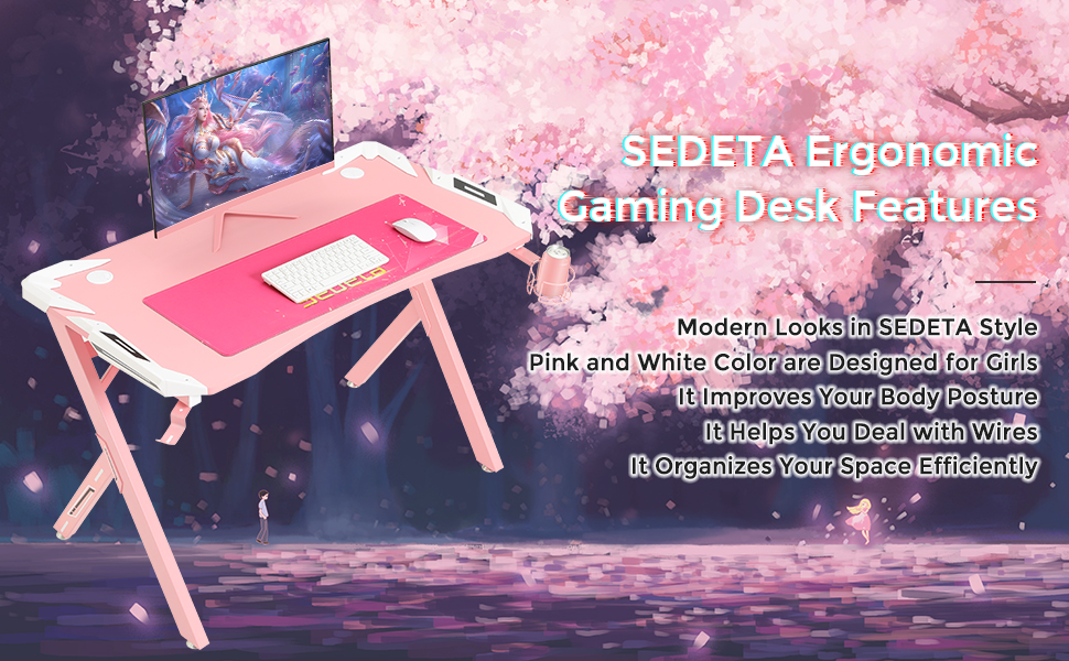 pink gaming desk