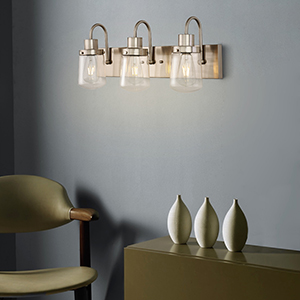 brushed nickel wall light fixture
