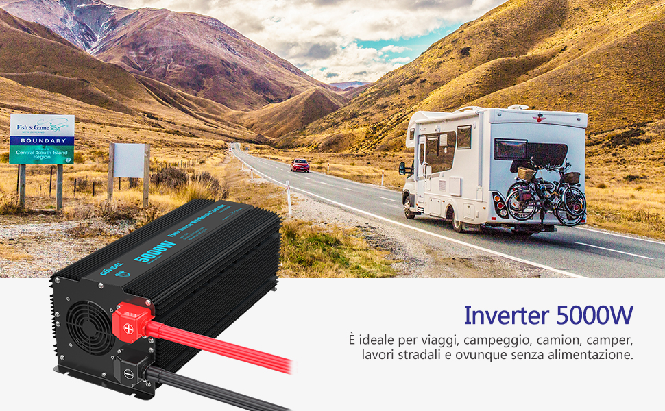 Giandel 5000W Power Inverter 12V a 220V 230V Onda Modificata con LCD