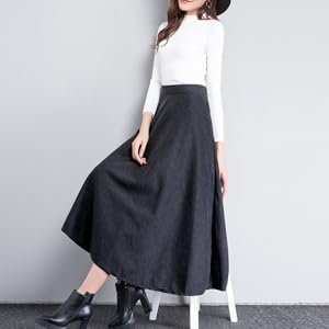 秋冬コーデにぴったりな厚手生地で足元あったか。 脚をしっかり隠してくれるミモレ丈で安心感もバッチリです。