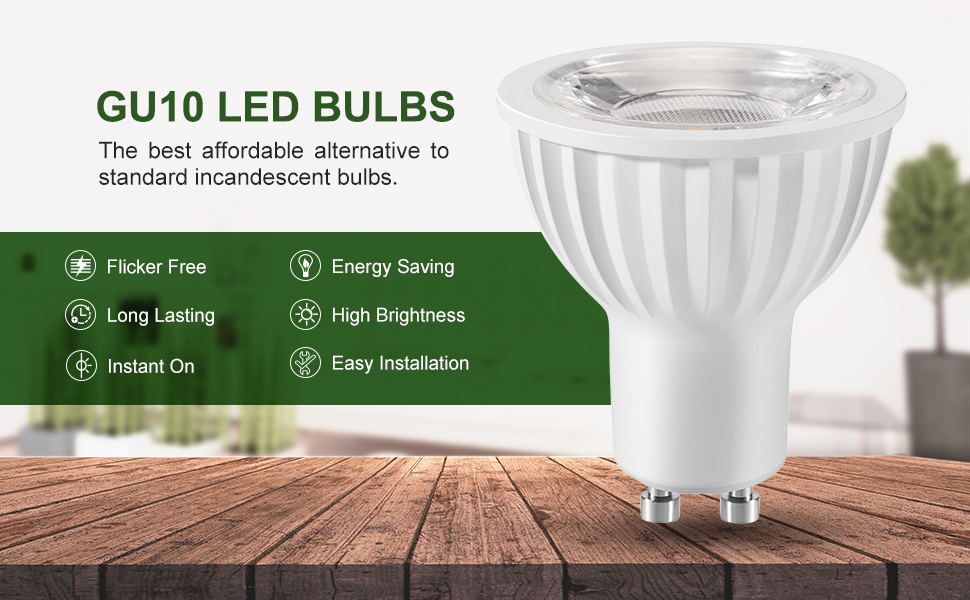 LED GU10 Light Bulbs 3000K Warm White Dimmable 50W 60W Halogen Bulb Replacement 7W 600lm 40