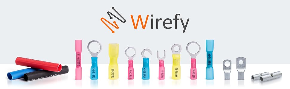 wirefy products connectors heat shrink non-insulated non insulated tubing lug copper butt ring fork