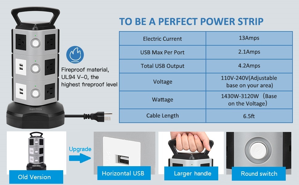 This must be the best power strip tower surge protector you can find!