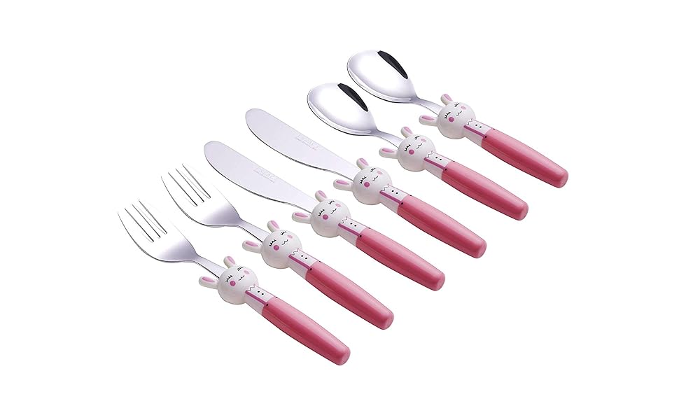 Exzact children's cutlery set 6 pieces made of stainless steel/dishwasher-safe children's cutlery set
