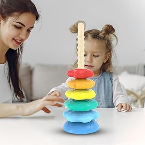知育玩具 Rin Amazon | レインボー スタッキング リング 幼児用おもちゃ