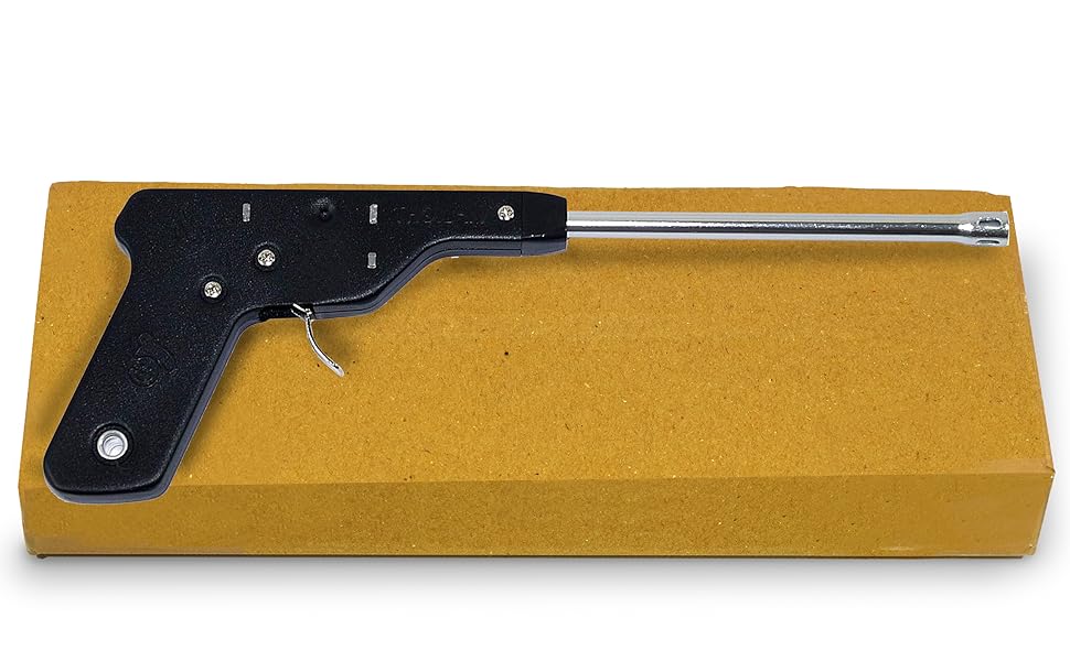 Storite Pistole Shape Metal Impulse Igniter Spark Gas Lighter, Long