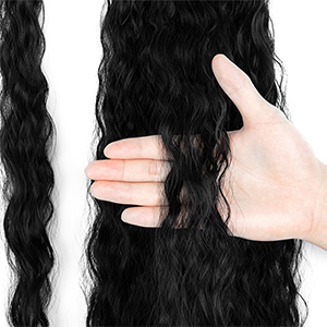 Kinky Curly Wrap Around Yaki Pferdeschwanz-Verlängerung, lang, gewellt, Kunsthaar, Clip in Pferdeschwanz