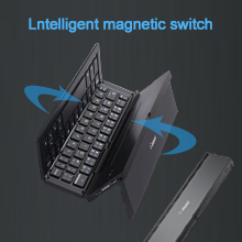 Geyes Foldable Bluetooth Keyboard Portable Folding Wireless Keyboard with Portable Pocket Size, Aluminum Alloy Housing for iPhone,iPad, Tablet,Laptops and Smartphones (Black)