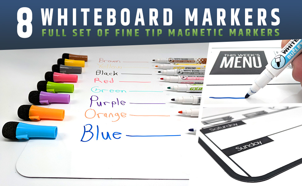 Dry Erase Weekly Menu planner for Refrigerator