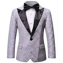 Boys Formal Blazer Slim Fit Outfit Chic Pattern for Tuxedo Suit
