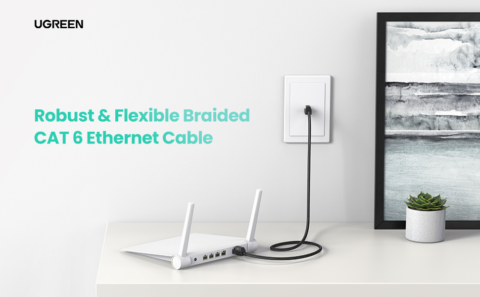 UGREEN Cable Braided Cat6 Gigabit Cable Network LAN
