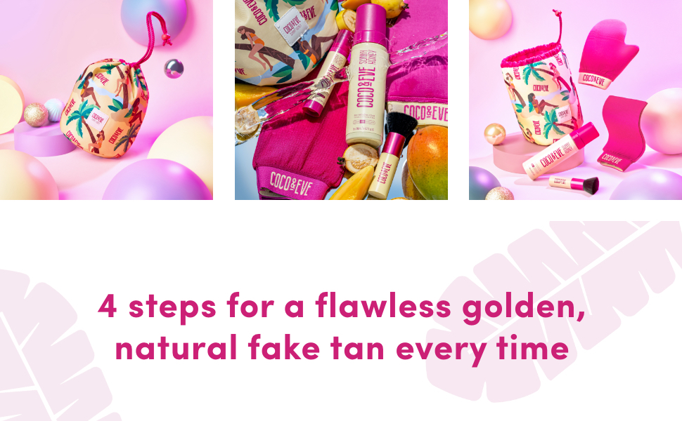 Coco & Eve Tanning Goddess Kit Fake Tanner Mousse Kit (Dark), All