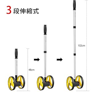 Amazon Firecore ロードメジャー 距離測定器 読みやすいカウンター ウォーキングメジャー ロードカウンター 10cm 9999 9m 小型車輪 軽量 高安定性 耐衝撃性 双輪タイプ 距離ホイール 建築 土木 造園 道路工事 配管工事 道路の距離測定用メジャー Diy 工具 ガーデン