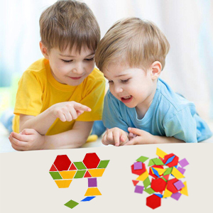 Small Parquetry Blocks Preschool Educational Toys Travel Magnetic Tangrams Puzzles Book