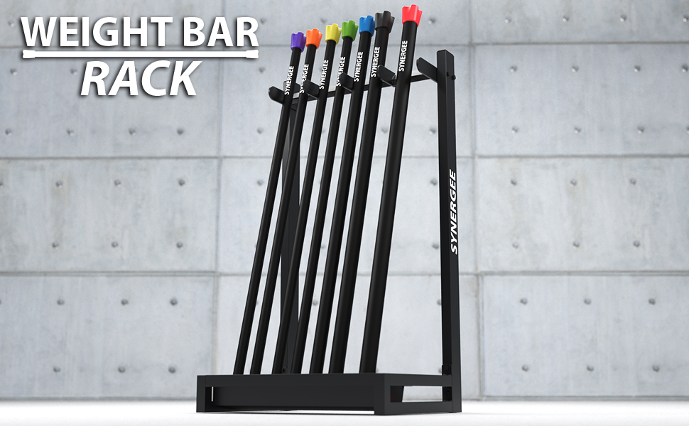 Synergee Weight Bar Rack Weighted Workout Bar Holder & Storage