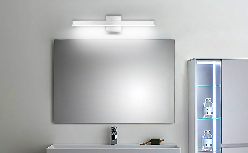 Joossnwell LED Vanity Lights 24" Inch, Silver Dimmable Bath Light Bar