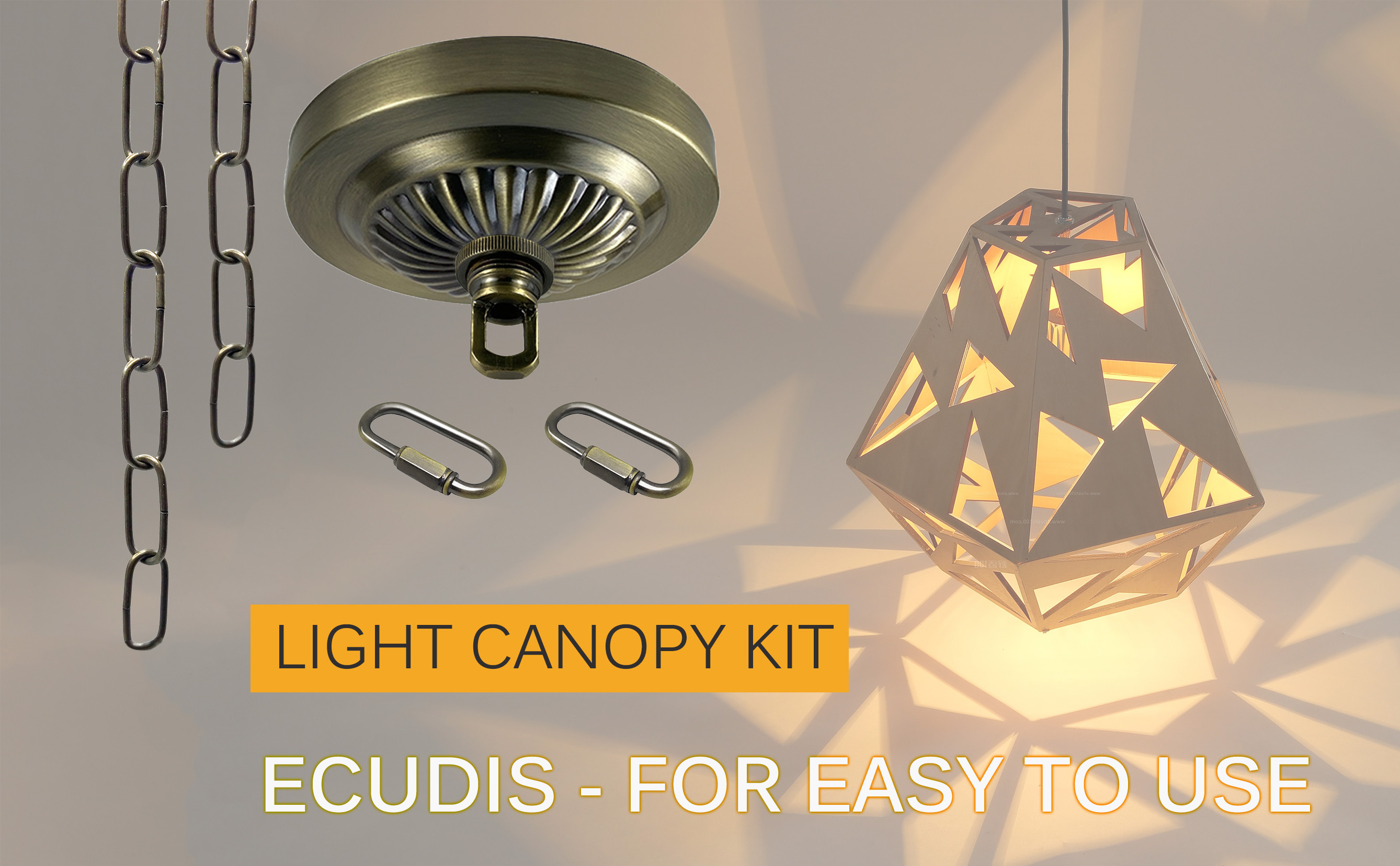 ECUDIS Light Fixture Canopy Kit 4.75 Inches Diameter and 6 Feet Light Chain