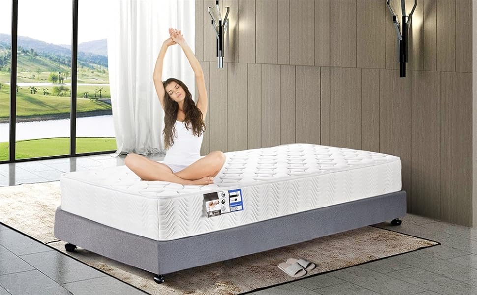 Yaheetech Single Mattress 3FT Pocket Sprung Mattress with 3D Breathable