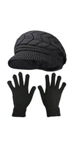 Winter Gloves Newsboy Caps Set (2 in 1) for Women 