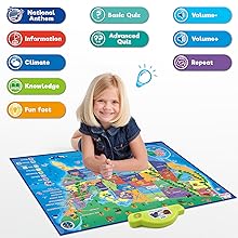 educational learning toy poster mat usa us map interactive quiz talking kids