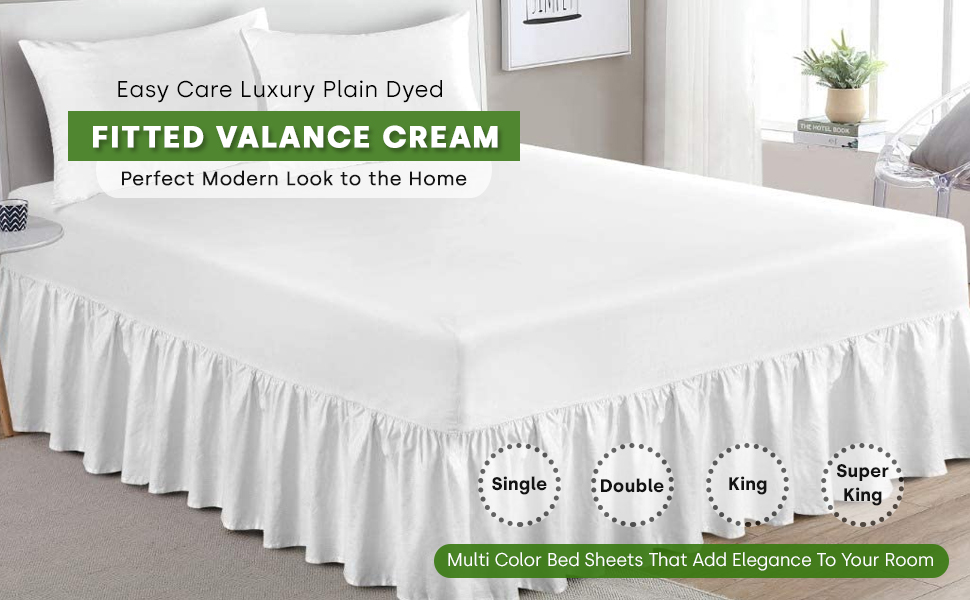 Egypto Plain Dyed Deep Fitted Valance Sheet King Size Easy Care Soft