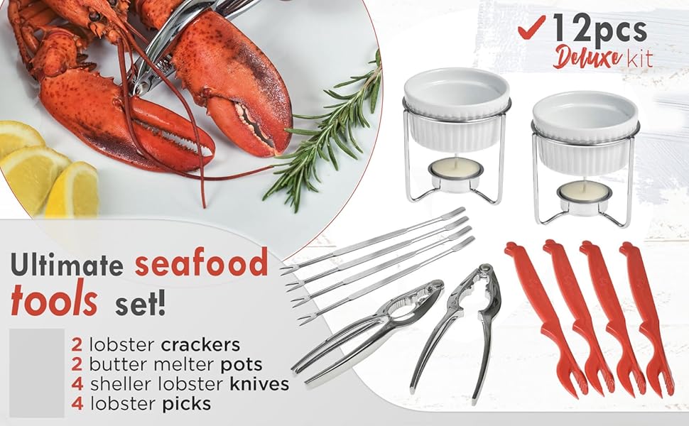 Crabaholik Seafood Tools Set 12pcs Leg Cracking Crab