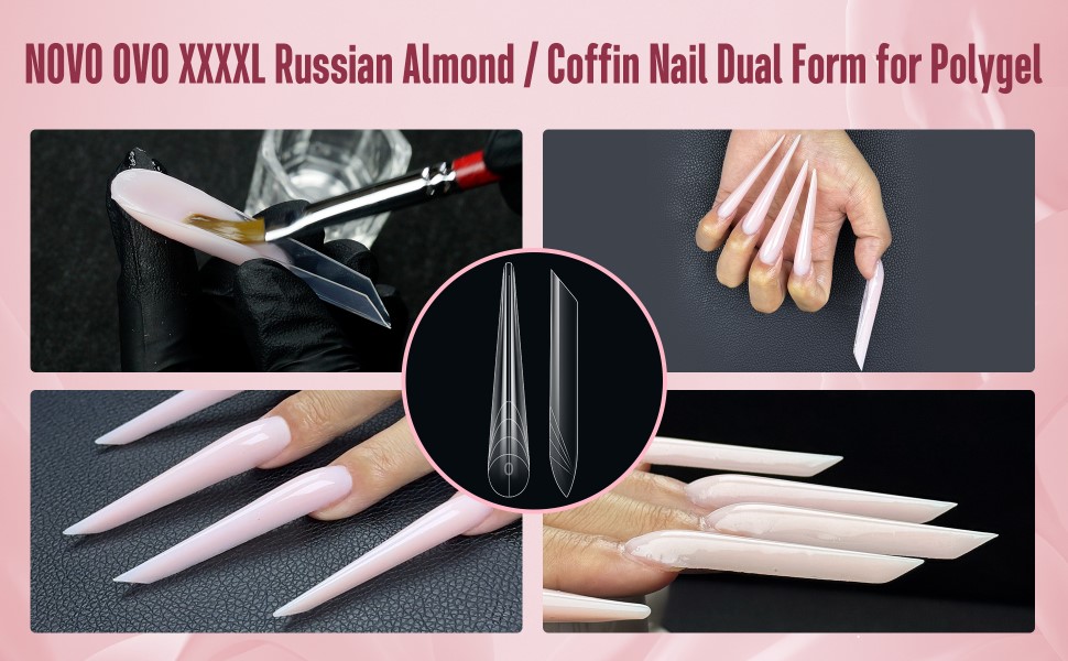XXXXL Russian Almond/Coffin Nail Dual Form