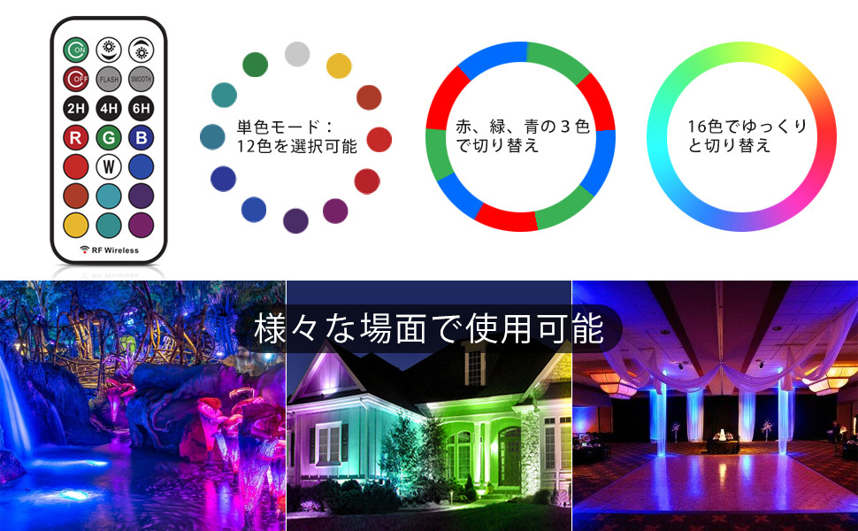 Amazon.co.jp: MEIKEE RGB投光器 LED 雰囲気 42W 水槽ライト