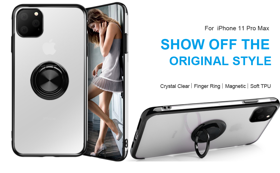 Amazon Com Watache Iphone 11 Pro Max Case Clear Crystal Ultra Slim Soft Tpu Electroplated Frame Case Cover With Built In 360 Rotatable Ring Kickstand For Apple Iphone 11 Pro Max Black Amazon Com Watache Iphone 11 Pro Max Case Clear Crystal Ultra Slim Soft Tpu Electroplated Frame Case Cover With Built In 360 Rotatable Ring Kickstand For Apple Iphone 11 Pro Max Black