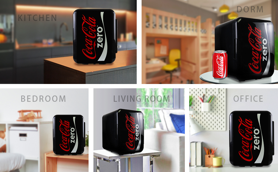 Koolatron Coke Zero Mini Fridge 4 Liter/6 Can Portable Fridge/Mini