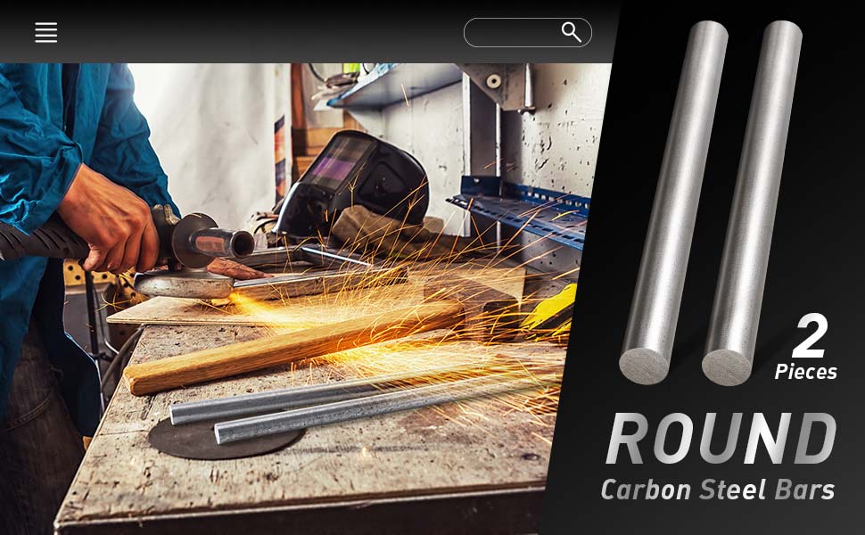 Carbon Steel Round Rods - 1" Diameter, 12" Long -11 Carbon Steel Round Rods - 1" Diameter, 12" Long -11