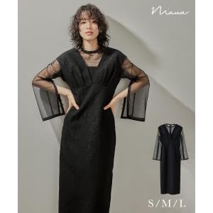 Amazon.co.jp: [niana] V line ジャガードドレス パーティードレス